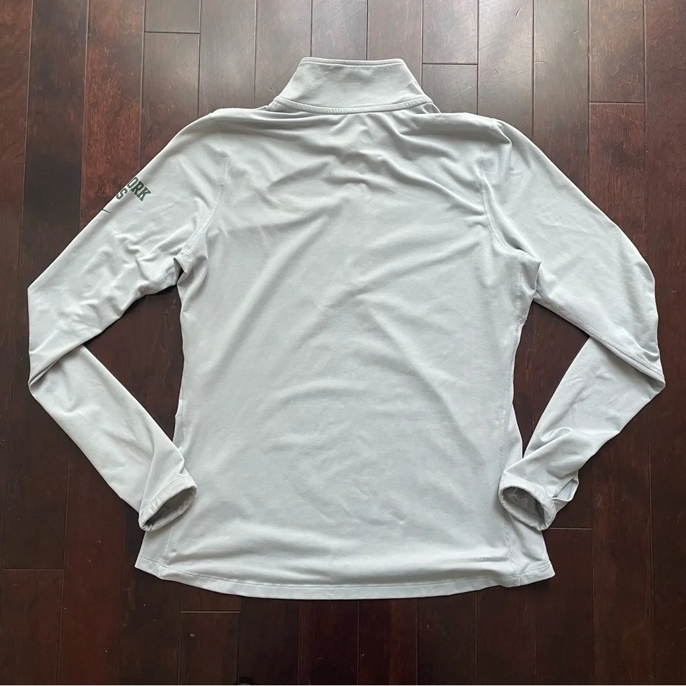 Nike Dri-Fit NY Jets Women’s Size L Light Gray 1/4 Zip LS Shirt NFL Thumb Holes - Picture 6 of 6